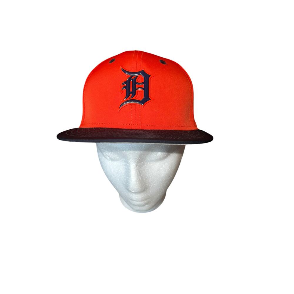 Orange and Black Flat-Brim Cap